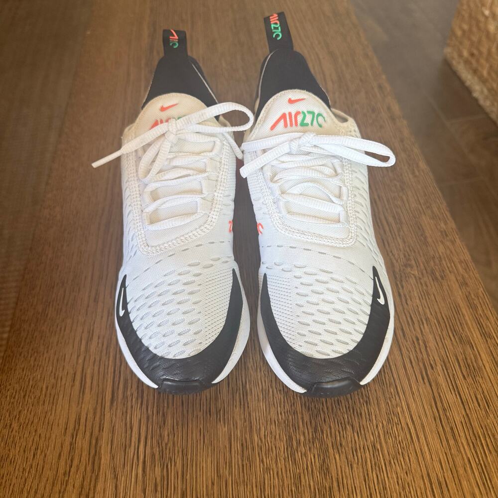 Nike Air Max 270 GS Youth 5.5Y White Black Green Orange